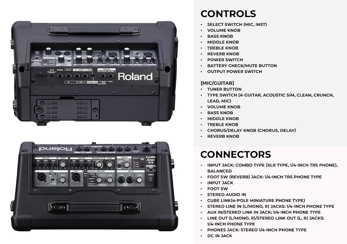 Amazon.com: Roland Cube Street EX 4-Channel 50-Watt Battery